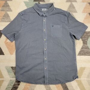 Southern Tide Blue Short Sleeve Button-Up Collared Shirt, Size XL
